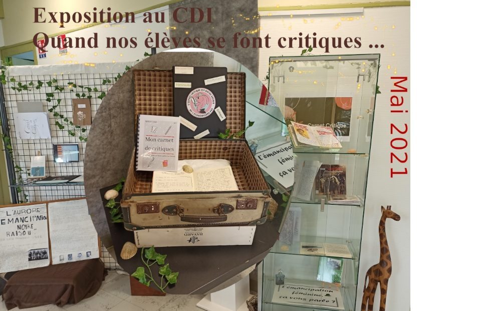 Un tour ou un détour par le CDI, en MAI, nous vous proposons de découvrir une exposition de « Carnets de critiques » réalisés par des élèves du Lycée.