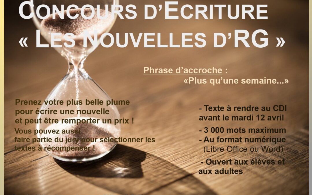 CONCOURS D’ÉCRITURE « LES NOUVELLES D’RG » édition 2023